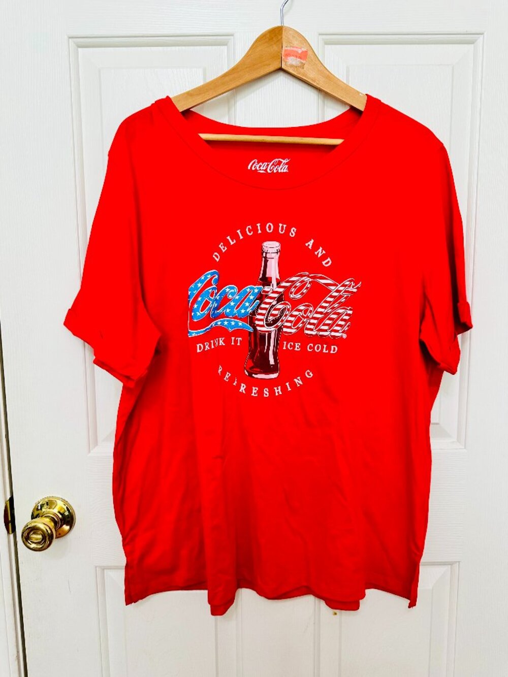 NEW COCA-COLA NOVELTY RED CREW NECK SHORT SLEEVE T-SHIRT UNISEX 2XL